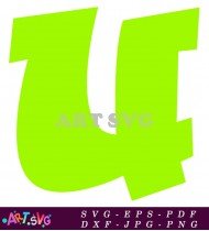 Green Graffiti Letter U with Black Outline SVG