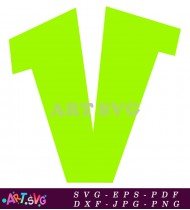 Green Graffiti Letter V with White Background SVG