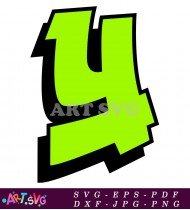 Green Graffiti Y Letter Alphabet Art SVG