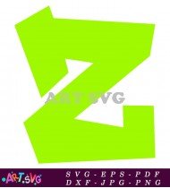 Green Graffiti Z Letter Alphabet Art SVG