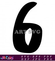 Black And White Number Six Graffiti Font SVG