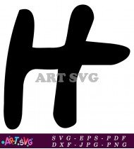 Stylish Black and White H Alphabet Letter SVG