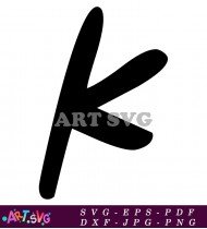 Hand Drawn Capital Letter K Graphic SVG 1