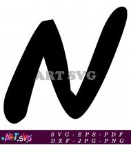 Stylized Black Letter N Design SVG 1