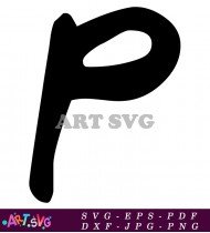 Bold Black Capital Letter P Illustration SVG