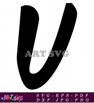 Handwritten Bold Capital Letter U Alphabet Graphic SVG