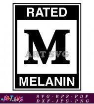 Black and White Rated M for Media SVG