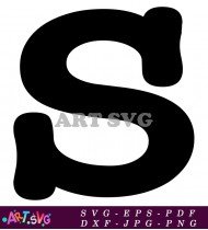 Black and White Letter S with Modern Look SVG