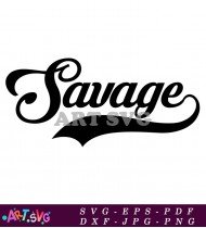 Black and White Savage Script Font for Design SVG