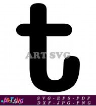 Simple Bold Black Letter T Graphic Design SVG