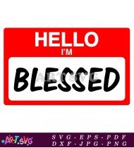 Hello Blessed Red Black Bold Font Style SVG