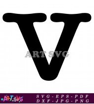 Simple Black Letter V Geometric Design Style SVG 1