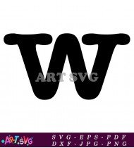 Bold Black Letter W Stylized Typeface Art SVG 1