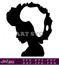 Simple Shape Black Silhouette Woman Side Profile SVG 1