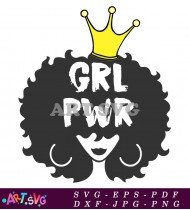 Girl Power Text with Woman's Face SVG