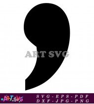 Semicolon Symbol Black And White Graphic Design SVG