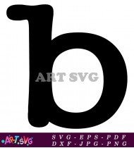 Black Letter B Bold Style Isolated Vector SVG