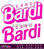 Pink Gang Bardi Graphic Design Wordmark SVG