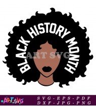 Black Woman Hair Afro With History Word Art SVG