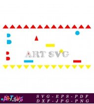 Red Yellow Blue Triangles Abstract Art Design SVG