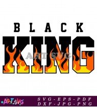 Black King Flame Logo Design Vector Art SVG