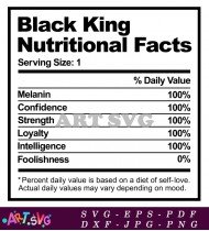 Black King Nutrition Facts With Daily Value SVG