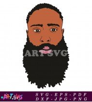 Black Man With Short Beard Illustration SVG