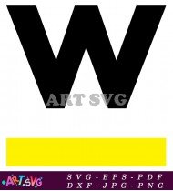 Bold Black Letter W Yellow Background Simple SVG