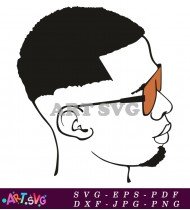 African American Man Sunglasses Profile SVG