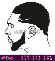 Side View Man Afro Hair SVG