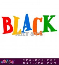 Colorful Black Text Typography Design Graphic SVG 1