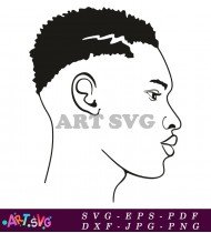 Side Profile Man Afro Haircut SVG