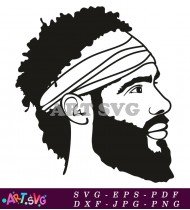 Man With Bandana Black SVG