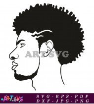 Side Profile Man Afro Hair SVG