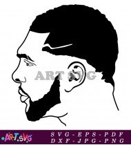 Black Man With Afro Hairstyle Silhouette SVG