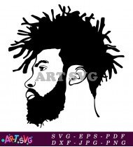 Black Man With Afro Side Profile SVG