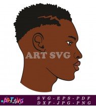 Black Man Profile with Short Afro Hairstyle SVG 10