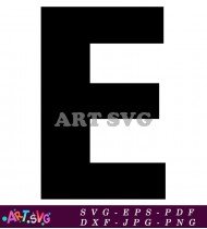 Black Capital Letter E Black Background SVG 1