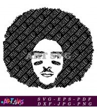 Black Man Afro Portrait Simple Art SVG 1