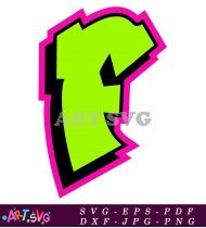 Green Graffiti Letter F Outline Design SVG 1