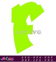 Green Graffiti Letter F Outline Design Vector SVG 1