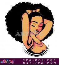 A Black Woman With Long Curly Hair SVG