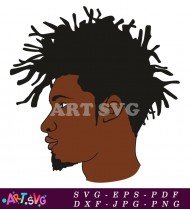 Black Man Profile With Dreadlocks SVG