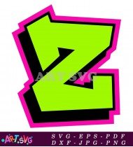 Green Z Graffiti Letter Downloadable Vector SVG 1