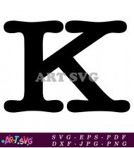 Big Bold Black Capital Letter K Design SVG