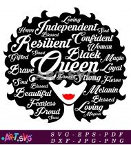 Queen with Bold Text Graphic Design SVG