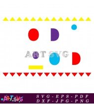 Red Yellow Blue Circle Geometric Design SVG