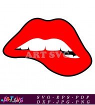 Red Bold Lip Illustration SVG 1