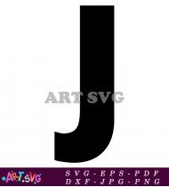 Black White J Letter Design Typography SVG