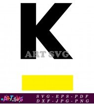 Yellow And Black Graphic K Letter Design SVG